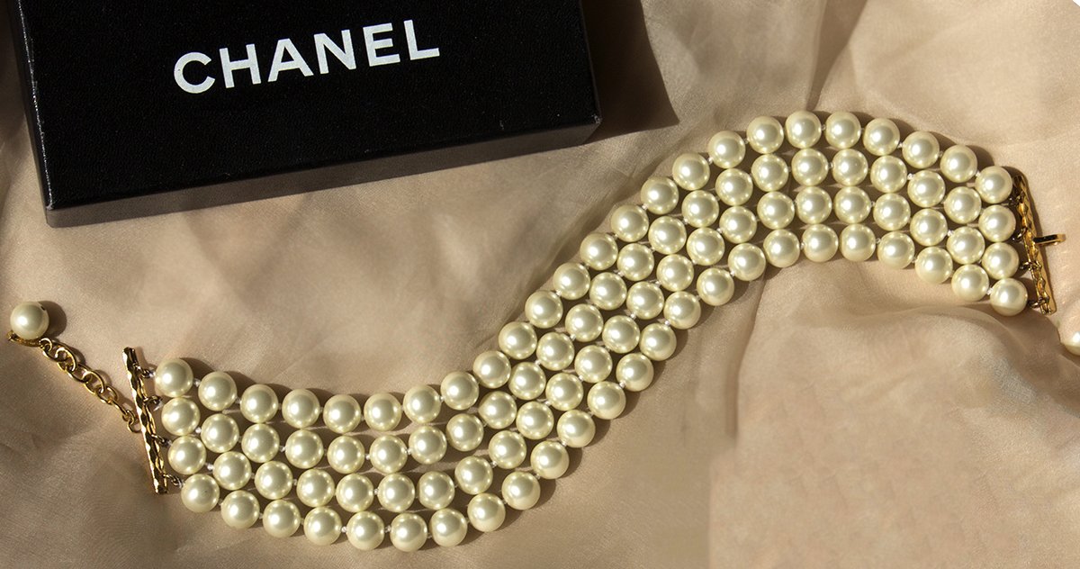 Chanel Pearl Bracelet and Box