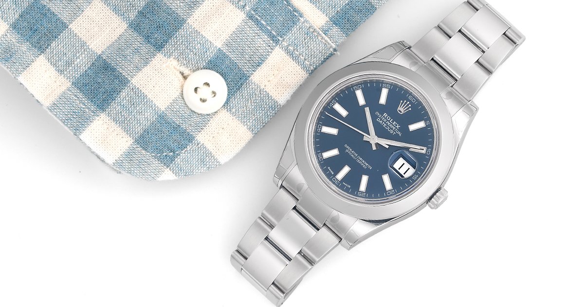 Rolex Watch with a Blue Dial