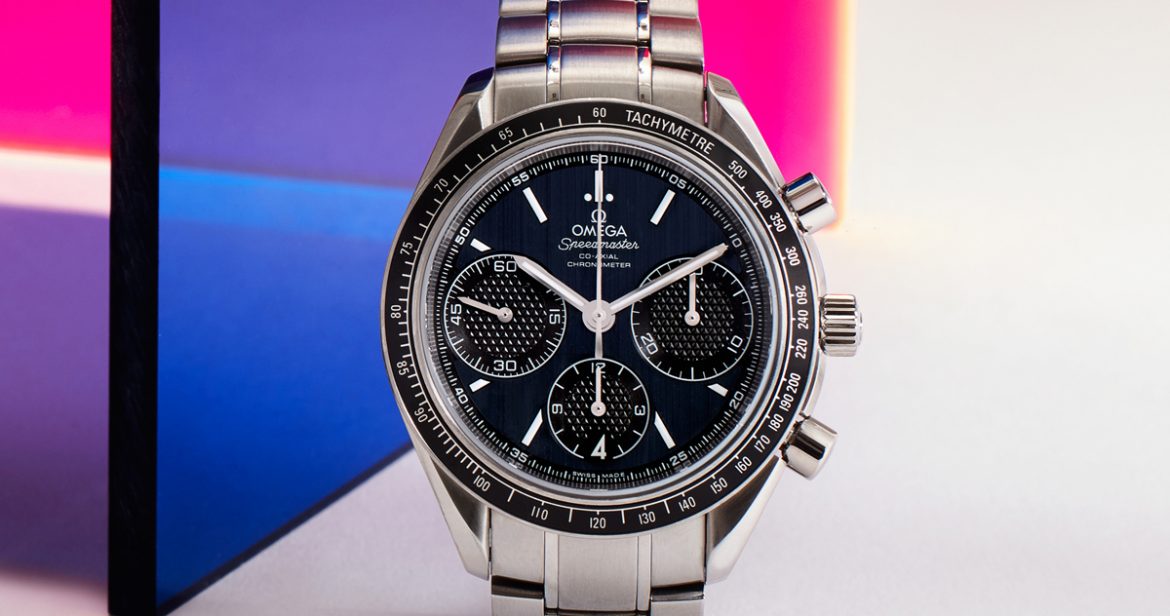 Omega Speedmaster with Blue Dial and Black Bezel