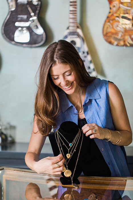 Lauren Kaminsky Goldman inside the Beauty & Essex pawn shop New York City store location