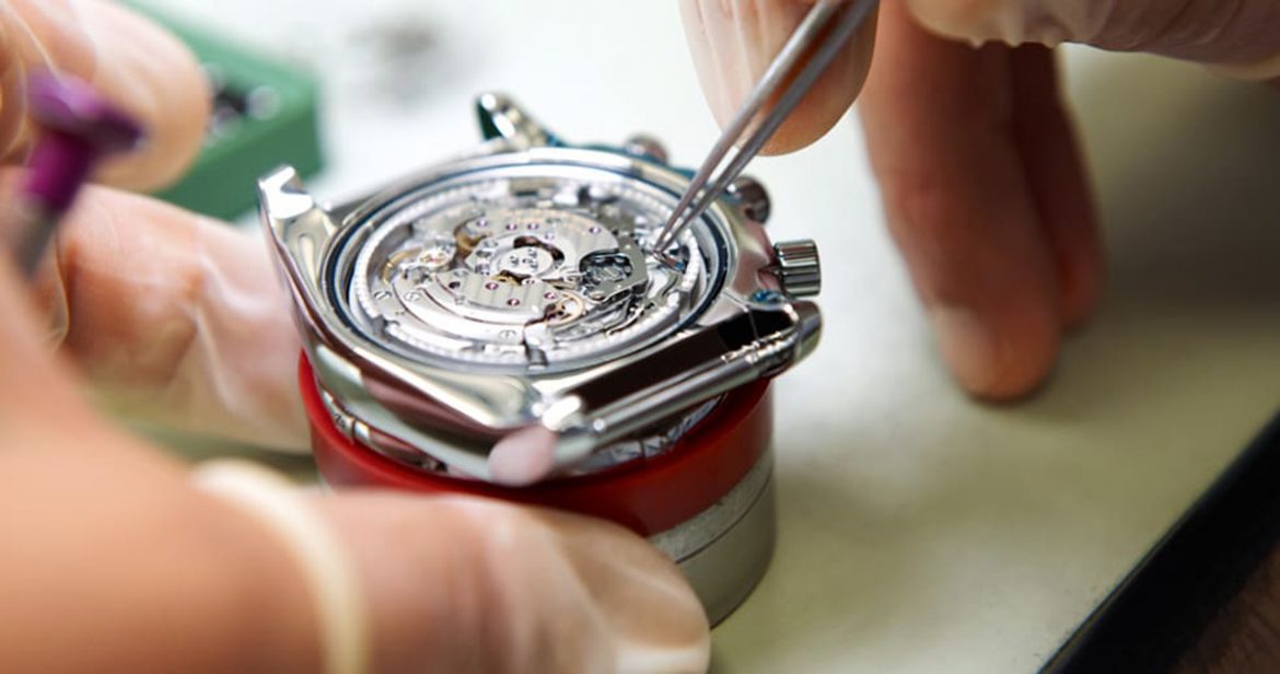 A Breitling watch being serviced by the manufacturer. Image courtesy of Breitling.