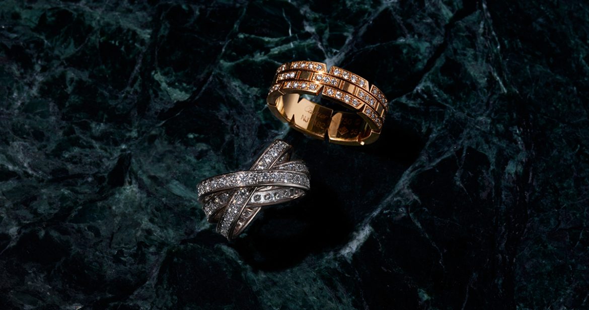 Cartier Maillon Panthere Ring and Cartier Trinity Ring with Diamonds