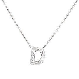 Roberto Coin 18K White Gold 0.06ct Diamond Love Letter D Necklace