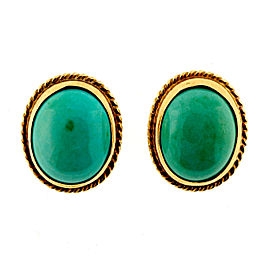14K Yellow Gold with 2.50ct Turquoise Earrings
