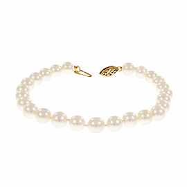 14K Yellow Gold with Akoya Cultured Pearl Bracelet