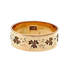 Vintage 1900 Rose Gold Clover Wedding Band