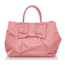 Prada Fiocco Bow Tessuto Handbag