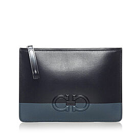 Ferragamo Gancini Leather Clutch Bag