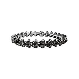 David Yurman Armory Single Row Link Bracelet with Black Diamonds