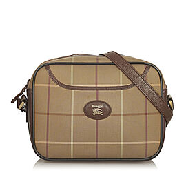 Burberry Plaid Canvas Shoulder Bag
