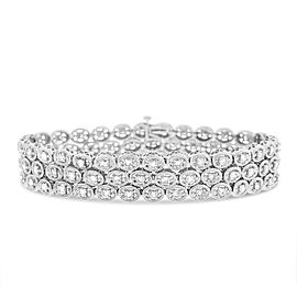 14K White Gold 6.30ct Diamond In Oval Design Bracelet