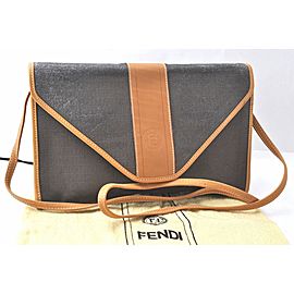 FENDI Leather PVC Clutch Shoulder Bag