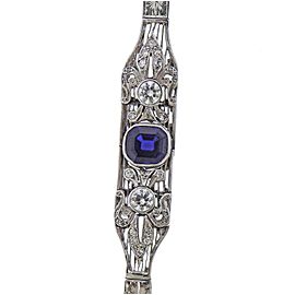 Art Deco Platinum Damond Sapphire Bracelet