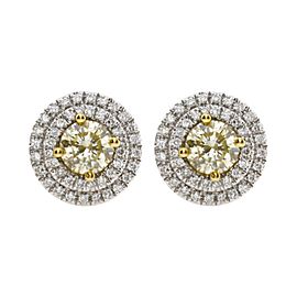 1.36 Carat Natural Yellow Diamond Earrings