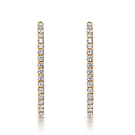 True Carat Round Brilliant Diamond Hoop Earrings in 14k Yellow Gold