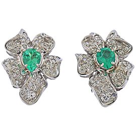Emerald Diamond Gold Earrings