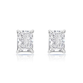 True Carat Radiant Cut Lab Grown Diamond Stud Earrings in 14k White Gold