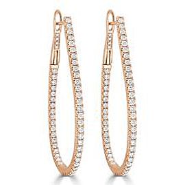 Inside Out Diamond Hoop Earrings in 14KT Rose Gold 1.60 ctw