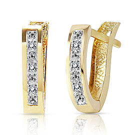 0.04 CTW 14K Solid Gold Oval Huggie Earrings Diamond