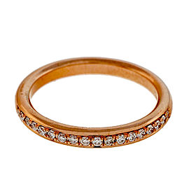 14K Rose Gold with 0.20ct Diamond Wedding Band Ring Size 6.5