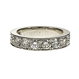 Platinum with Diamond Wedding Band Ring Size 6.5