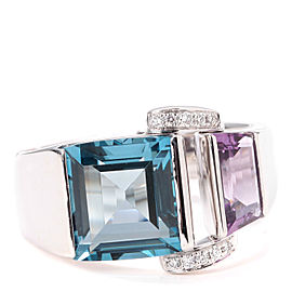 PIAGET 18k White Gold Blue Topaz Ring