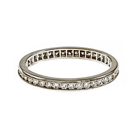 Peter Suchy 18K White Gold 0.41ct Diamond Band Eternity Ring Size 6.25