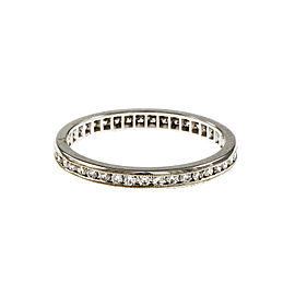 18K White Gold Channel Set Diamond Band Ring Size 6.5