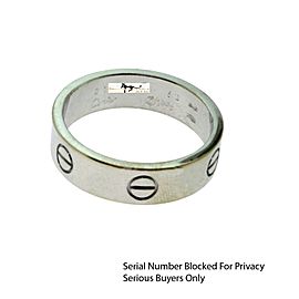 Cartier LOVE Wedding Band Ring in 18k White Gold, with Box Size 10.25 (R-20)