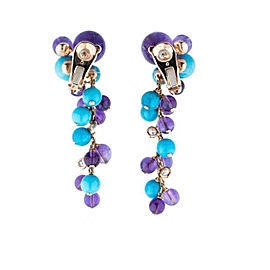 Cartier Delices de Goa Turquoise, Amethyst, and Diamond Drop Rose Gold Earrings