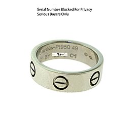 Cartier Platinum 950 Love Wedding Band Ring, Size 4.75 (49 euro) R-45