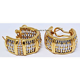 Cartier Entrelaces 18k Yellow & White Gold Diamond Woven Earrings