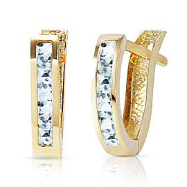 0.85 CTW 14K Solid Gold Oval Huggie Earrings Aquamarine