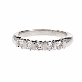 Platinum with Diamond Wedding Band Ring Size 6