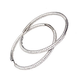 18K White Gold 8.00ct. Diamond Hoop Earrings