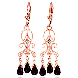 6.31 CTW 14K Solid Rose Gold Garnet Chandelier Drops