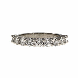 Platinum with Diamond Wedding Band Ring Size 6