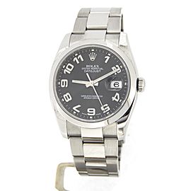 Mens Rolex Stainless Steel Datejust Black Arabic 116200