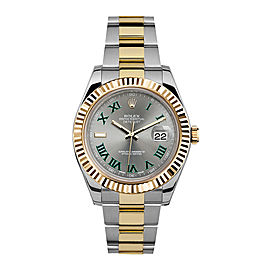 Rolex Rolex 41mm Datejust II 116333 Grey with Green Grey dial with Green Roman numerals 41mm 116333