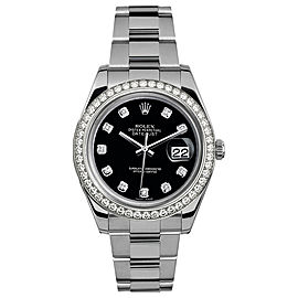 Rolex Rolex 41mm Datejust II Stainless Steel 116334 Custom Black Diamond Bezel Custom Black Diamond 41mm 116334