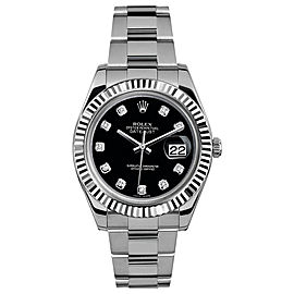 Rolex Rolex 41mm Datejust II Stainless Steel 116334 Custom Black Diamond Custom Black Diamond 41mm 116334