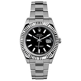 Rolex Rolex 41mm Datejust II Stainless Steel 116334 Black Index Black Index Dial 41mm 116334