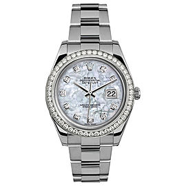 Rolex Rolex 41mm Datejust II Stainless Steel 116334 Custom Pearl Diamond Bezel Custom Pearl Diamond 41mm 116334