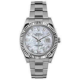 Rolex Rolex 41mm Datejust II Stainless Steel 116334 Custom Pearl Diamond Custom Pearl Diamond 41mm 116334
