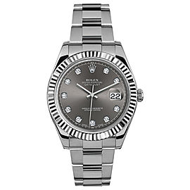 Rolex Rolex 41mm Datejust II Stainless Steel 116334 Custom Rhodium Diamond Custom Diamond 41mm 116334