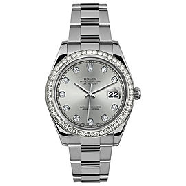 Rolex Rolex 41mm Datejust II Stainless Steel 116334 Custom Silver Diamond Bezel Custom Silver Diamond 41mm 116334