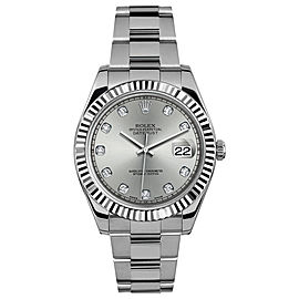 Rolex Rolex 41mm Datejust II Stainless Steel 116334 Custom Silver Diamond Custom Silver Diamond 41mm 116334