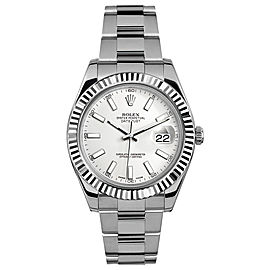 Rolex Rolex 41mm Datejust II Stainless Steel 116334 White Index White Index Dial 41mm 116334