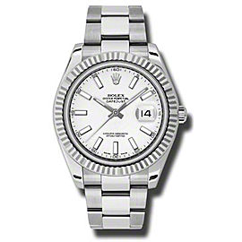Rolex Datejust II 116334 WSO Steel and White Gold White Dial 41mm Watch