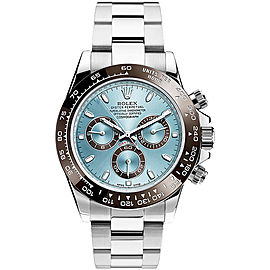 Rolex Pre Owned Steel Daytona 116520 Custom Ice Blue Ceramic